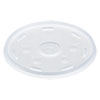 Plastic Lids For Foam Cups, Bowls And Containers, Flat With Straw Slot, Fits 12-60 Oz, Translucent, 500/carton