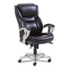 Emerson Executive Task Chair, Supports Up to 300 lb, 19" to 22" Seat Height, Brown Seat/Back, Silver Base