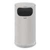 European and Metallic Series Waste Receptacle with Large Side Opening, 12 gal, Steel, Satin Stainless