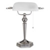 Banker's Lamp, Post Neck, 10"w X 13.38"d X 16"h, Brushed Nickel