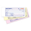 Receipt Book, Three-Part Carbonless, 2.75 x 7.19, 50 Forms Total