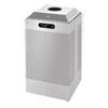 Silhouette Can/bottle Recycling Receptacle, Square, Steel, 29 Gal, Silver