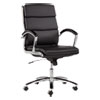 <strong>Alera®</strong><br />Alera Neratoli Mid-Back Slim Profile Chair, Faux Leather, Supports Up to 275 lb, Black Seat/Back, Chrome Base