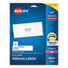 <strong>Avery®</strong><br />Easy Peel White Address Labels w/ Sure Feed Technology, Laser Printers, 1 x 4, White, 20/Sheet, 25 Sheets/Pack