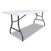 Fold-In-Half Resin Folding Table, 72w X 29.63d X 29.25h, White
