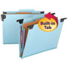 Fastab Hanging Pressboard Classification Folders, Letter Size, 1 Divider, Blue
