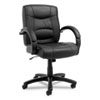 Alera Strada Series Leather Mid-Back Swivel/tilt Chair, Supports Up To 275 Lb, 17.71" To 21.65" Seat Height, Black