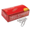 <strong>Universal®</strong><br />Paper Clips, Jumbo, Nonskid, Silver, 100 Clips/Box, 10 Boxes/Pack