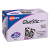 Permanent Glue Stic Value Pack, 0.26 Oz, Applies Purple, Dries Clear, 18/pack