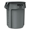 <strong>Rubbermaid® Commercial</strong><br />Vented Round Brute Container, 55 gal, Plastic, Gray