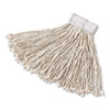 Super Stitch Cotton Looped End Wet Mop Head, Large, 1" White Headband