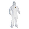A20 Elastic Back and Ankle Hood and Boot Coveralls, 2X-Large, White, 24/Carton