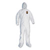 A30 Elastic Back and Cuff Hooded/Boots Coveralls, 4X-Large, White,  21/Carton