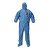 A60 Elastic-Cuff, Ankle and Back Hood/Boots Coveralls, 4X-Large, Blue, 20/Carton