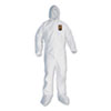 A30 Elastic Back and Cuff Hooded/Boots Coveralls, 2XL, White, 25/Carton