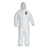 A40 Elastic-Cuff and Ankle Hooded Coveralls, Large, White, 25/Carton