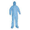A65 Zipper Front Hood and Boot Flame-Resistant Coveralls, Elastic Wrist and Ankles, 3X-Large, Blue, 21/Carton