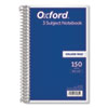 <strong>Oxford™</strong><br />Coil-Lock Wirebound Notebooks, 3-Subject, Medium/College Rule, Randomly Assorted Cover Color, (150) 9.5 x 6 Sheets