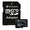 <strong>Verbatim®</strong><br />32GB Premium microSDHC Memory Card with Adapter, UHS-I V10 U1 Class 10, Up to 90MB/s Read Speed