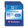 <strong>Verbatim®</strong><br />32GB Premium SDHC Memory Card, UHS-I V10 U1 Class 10, Up to 90MB/s Read Speed