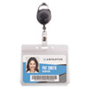 RESEALABLE ID BADGE HOLDER, CORD REEL, HORIZONTAL, 3.75 X 4.13, CLEAR, 10/PACK
