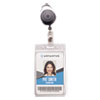 <strong>Advantus</strong><br />Resealable ID Badge Holders with 30" Cord Reel, Vertical, Frosted 3.68" x 5" Holder, 2.5" x 4" Insert, 10/Pack