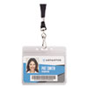 Resealable Badge Holders Combo Pack with 36" Lanyard, Horizontal, Frost 4.13" x 3.75" Holder, 3.88" x 2.63" Insert, 20/Pack