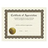 Ready-to-Use Certificates, Appreciation, 11 x 8.5, Ivory/Brown/Gold Colors with Brown Border, 6/Pack