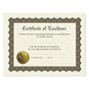 Ready-to-Use Certificates, Excellence, 11 x 8.5, Ivory/Brown/Gold Colors with Brown Border, 6/Pack
