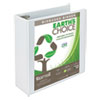 Earth's Choice Biobased Round Ring View Binder, 3 Rings, 4" Capacity, 11 X 8.5, White