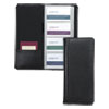 REGAL LEATHER BUSINESS CARD FILE, HOLDS 96 2 X 3.5 CARDS, 4.75 X 10, BLACK