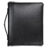 <strong>Samsill®</strong><br />Leather Multi-Ring Zippered Portfolio, Two-Part, 1" Cap, 11 x 13 1/2, Black