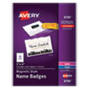 <strong>Avery®</strong><br />Magnetic Style Name Badge Kit, Horizontal, 4 x 3, White, 24/Pack