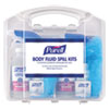 Body Fluid Spill Kit, 4.5" x 11.88" x 11.5", One Clamshell Case with 2 Single Use Refills/Carton
