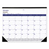 DuraGlobe Monthly Desk Pad Calendar, 22 x 17, White/Blue/Gray Sheets, Black Binding/Corners, 12-Month (Jan to Dec): 2023