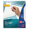 <strong>Avery®</strong><br />Print and Apply Index Maker Clear Label Dividers, 5-Tab, White Tabs, 11 x 8.5, White, 5 Sets