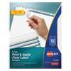 Print and Apply Index Maker Clear Label Dividers, 12-Tab, White Tabs, 11 x 8.5, White, 1 Set