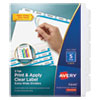 Print and Apply Index Maker Clear Label Dividers, Extra Wide Tab, 5-Tab, White Tabs, 11.25 x 9.25, White, 5 Sets