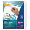 Print and Apply Index Maker Clear Label Dividers, Extra Wide Tab, 5-Tab, White Tabs, 11.25 x 9.25, White, 1 Set