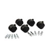 Deluxe Duet Casters, Grip Ring Type B and Type K Stems, 2" Soft Polyurethane Wheel, Matte Black, 5/Set