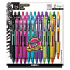 Z-Grip Ballpoint Pen, Retractable, Medium 1 Mm, Assorted Artistic Ink Colors, Clear Barrel, 24/pack