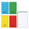 Paper Blanc Xtreme White Wirebound Memo Pads, Narrow Rule, Randomly Assorted Cover Colors, 60 White 3 x 5 Sheets