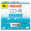 <strong>Maxell®</strong><br />CD-R Recordable Disc, 700 MB/80 min, 48x, Slim Jewel Case, Silver, 10/Pack