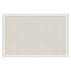 Linen Bulletin Board with Decor Frame, 30 x 20, Tan Surface, White Wood Frame