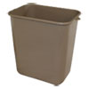 Soft-Sided Wastebasket, Rectangular, Polyethylene, 28 Qt, Beige