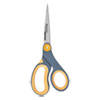 Non-Stick Titanium Bonded Scissors, 8" Long, 3.25" Cut Length, Gray/yellow Straight Handle