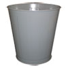 Round Metal Wastebasket, Round, Steel, 28 Qt, Gray