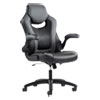 <strong>Sadie™</strong><br />9-One-One High-Back Racing Style Chair with Flip-Up Arms, Supports Up to 225 lb, Black Seat, Gray Back, Black Base