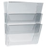 Wall File, Letter, 13 X 14, Three Pocket, Clear