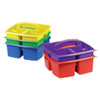 <strong>Storex</strong><br />Small Art Caddies, 3 Sections, 9.25" x 9.25" x 5.25", Assorted Colors, 5/Pack